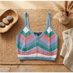 Almost Famous Multi-Colored Knit Halter Top - Size XL - NWT - Retro Boho
